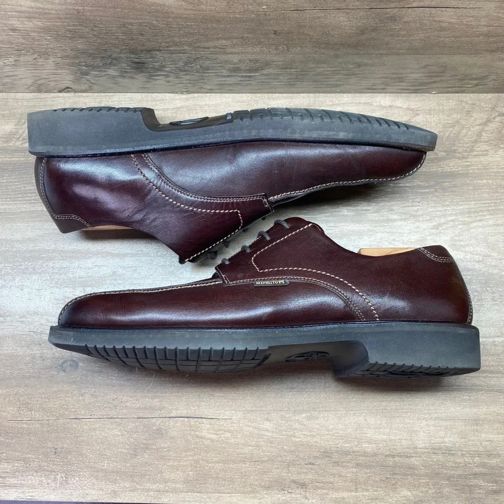 Mephisto Air-Relax Goodyear Welt Derby Oxford Shoe Mens 10.5 Brown Leather